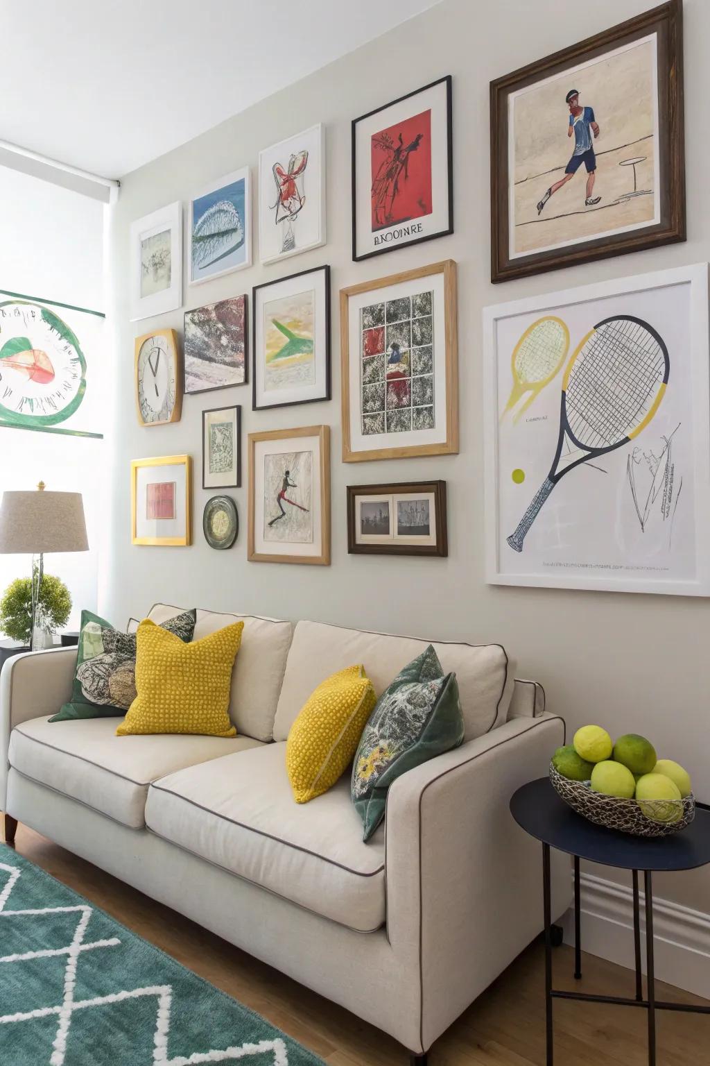 Showcase your passion with tennis-themed art.