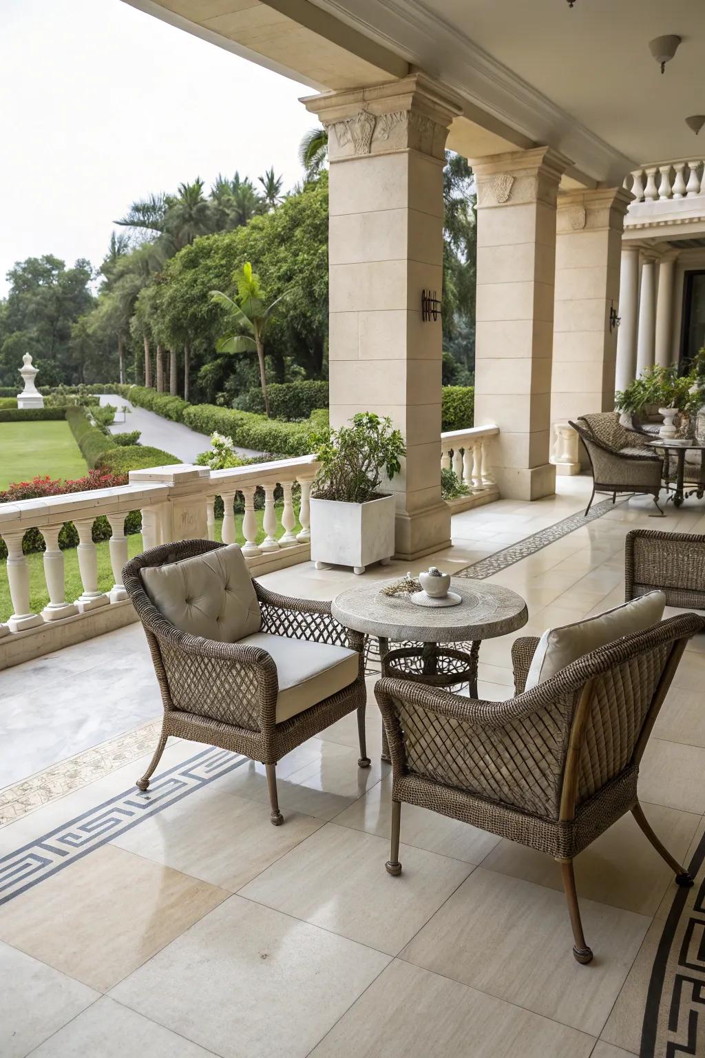 Exterior furniture settings can improve your terrace's function and style.