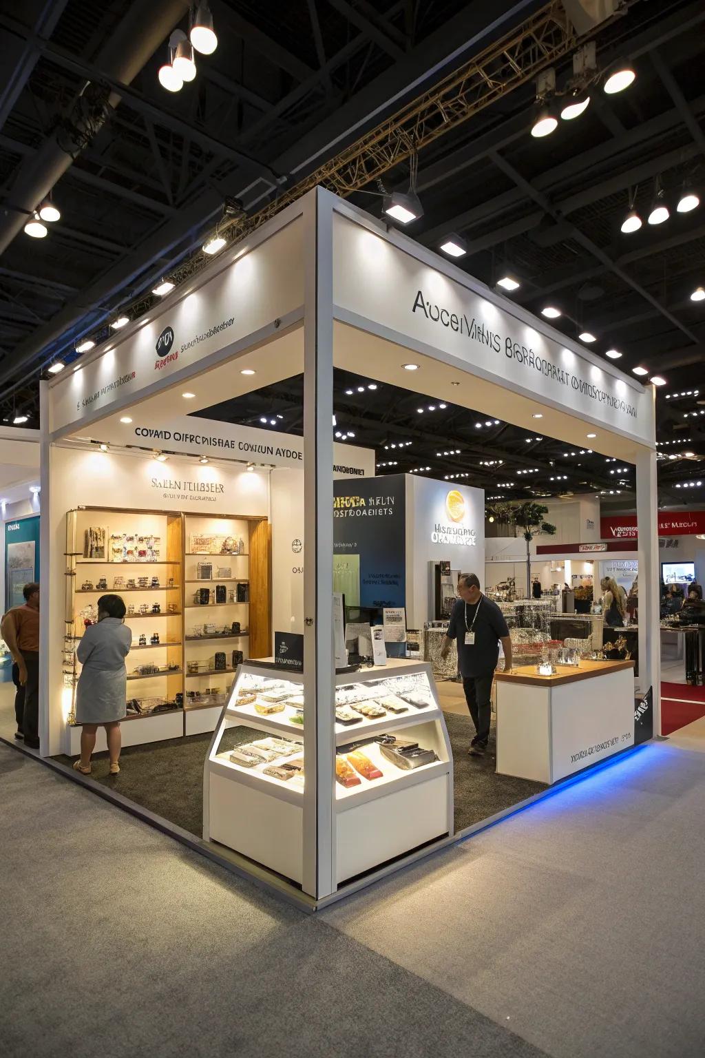 Hue management that customizes the ambiance and mood of the booth.