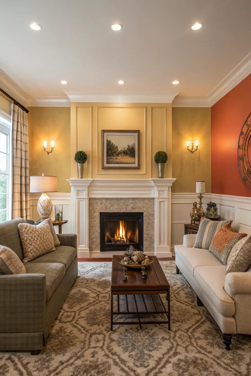 Complementary colors create harmony in the room.