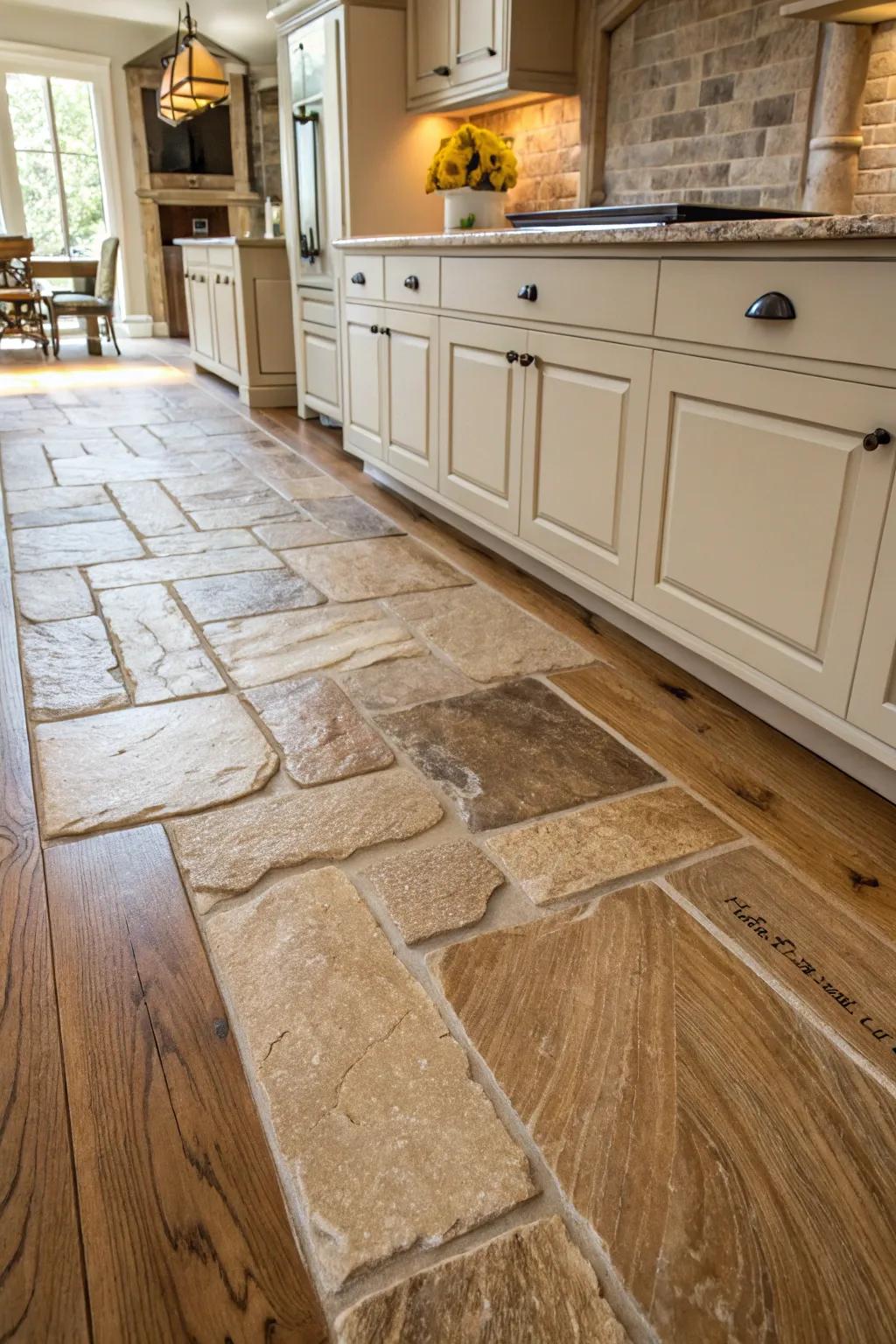 Let natural stone create stunning transitions.