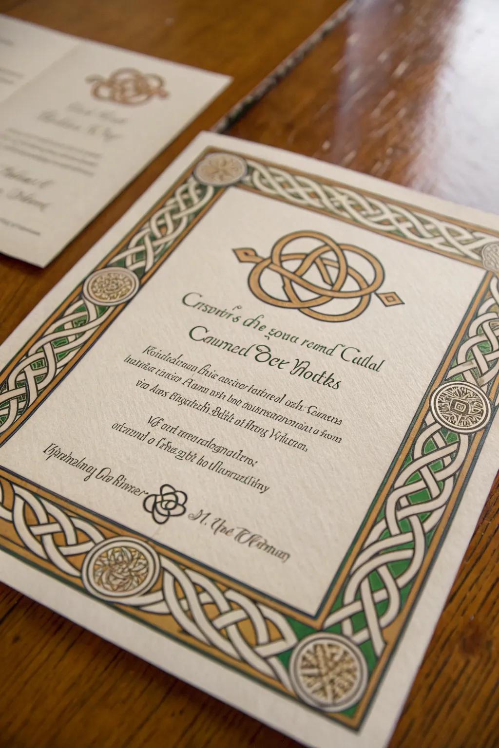 Cultural patterns impart a meaningful hint to invitations.