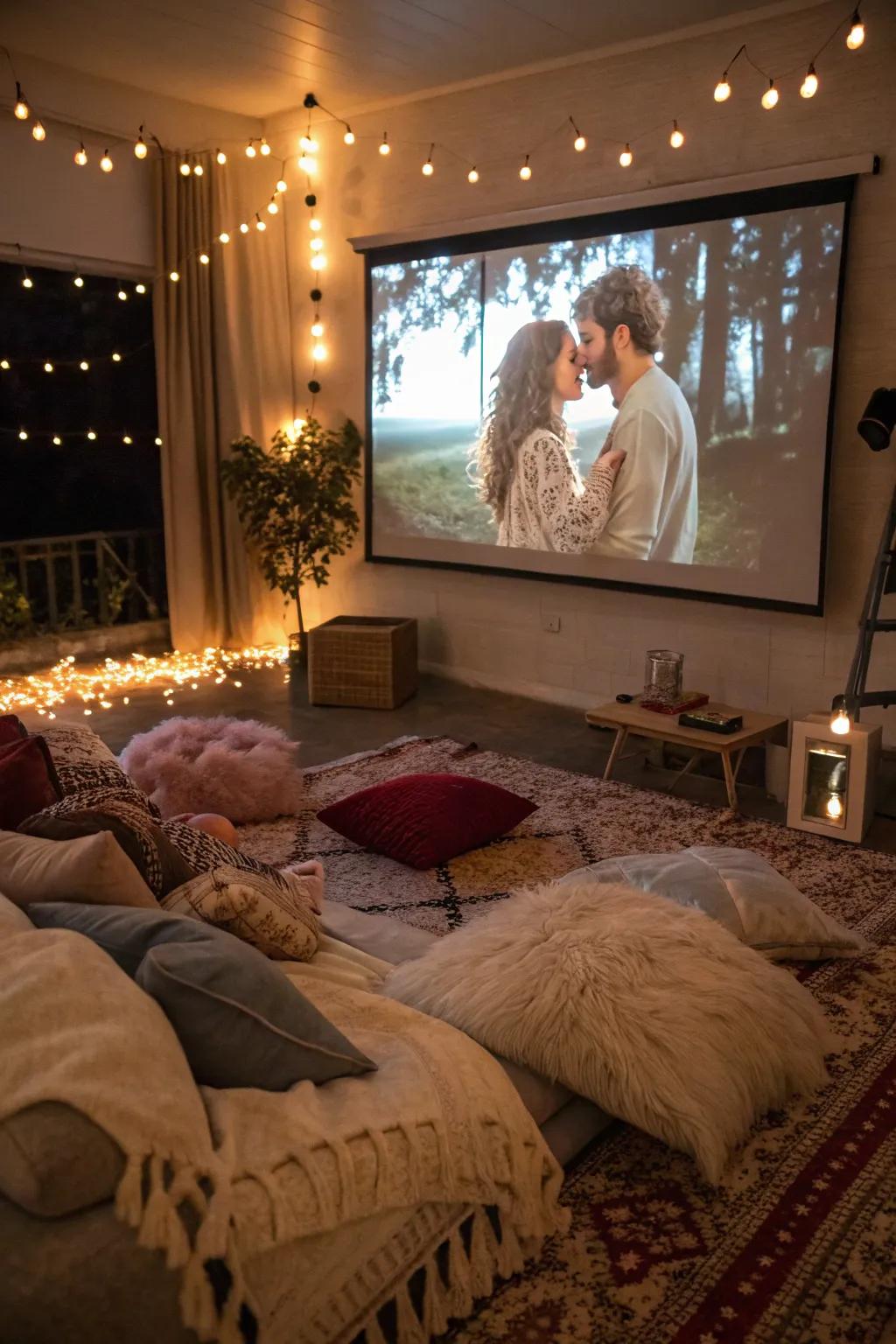 Relax with a themed movie marathon on Valentine's Day.