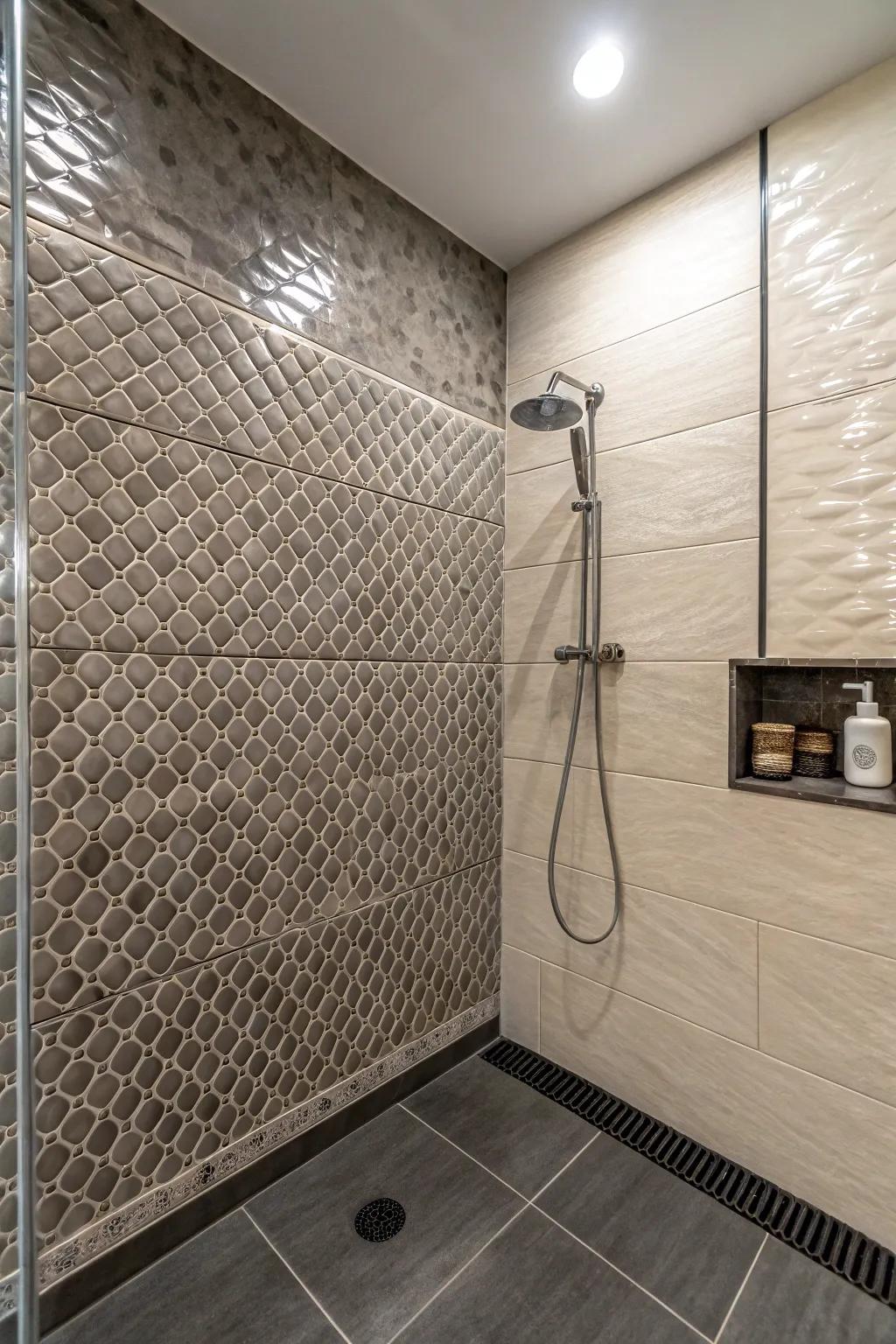 Contrasting textures fashion a visually captivating space.