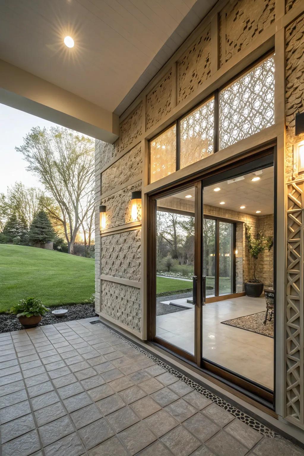 Distinctive outdoor design for visual interest.