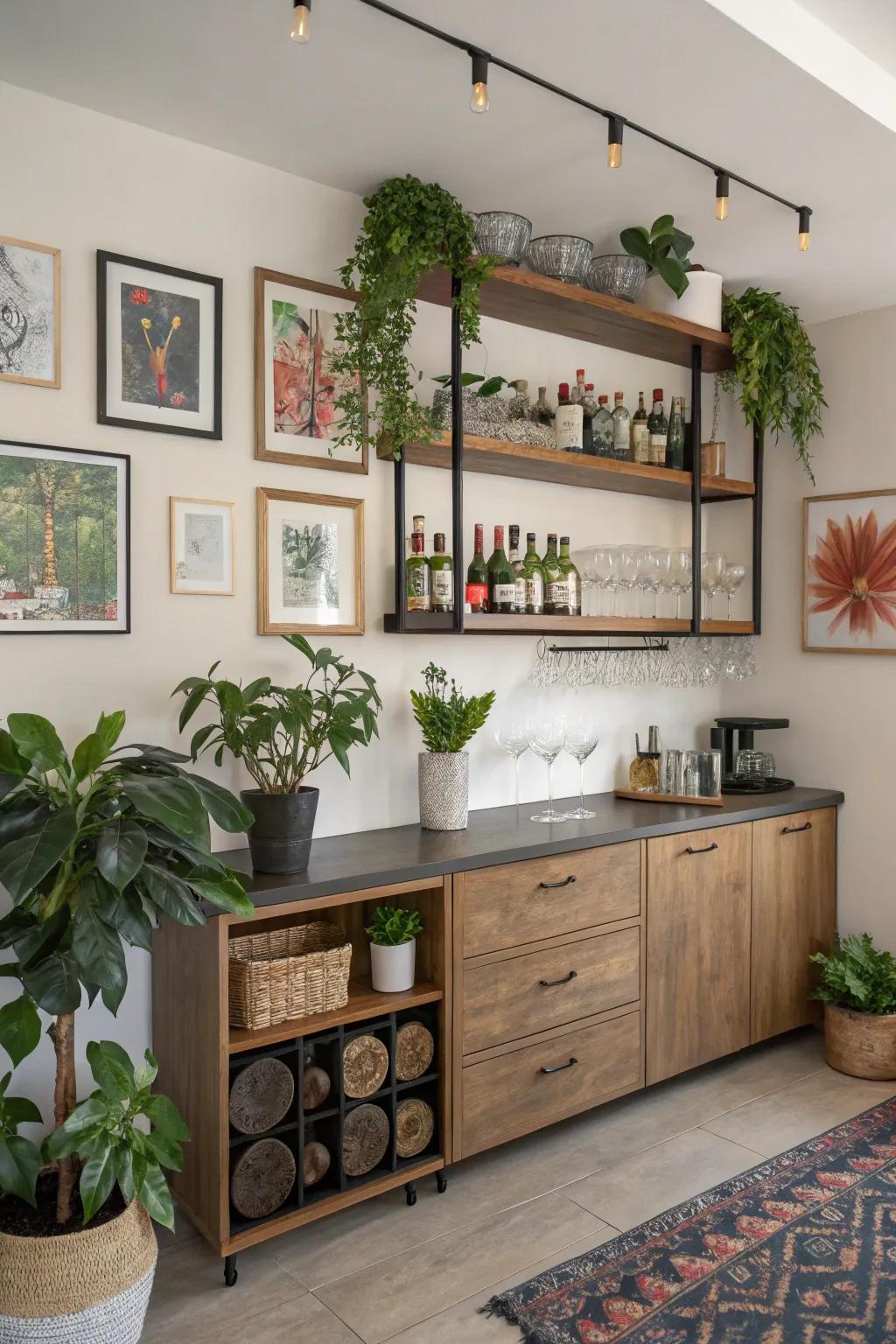 Unique touches with decorative accents make your wall bar your own.