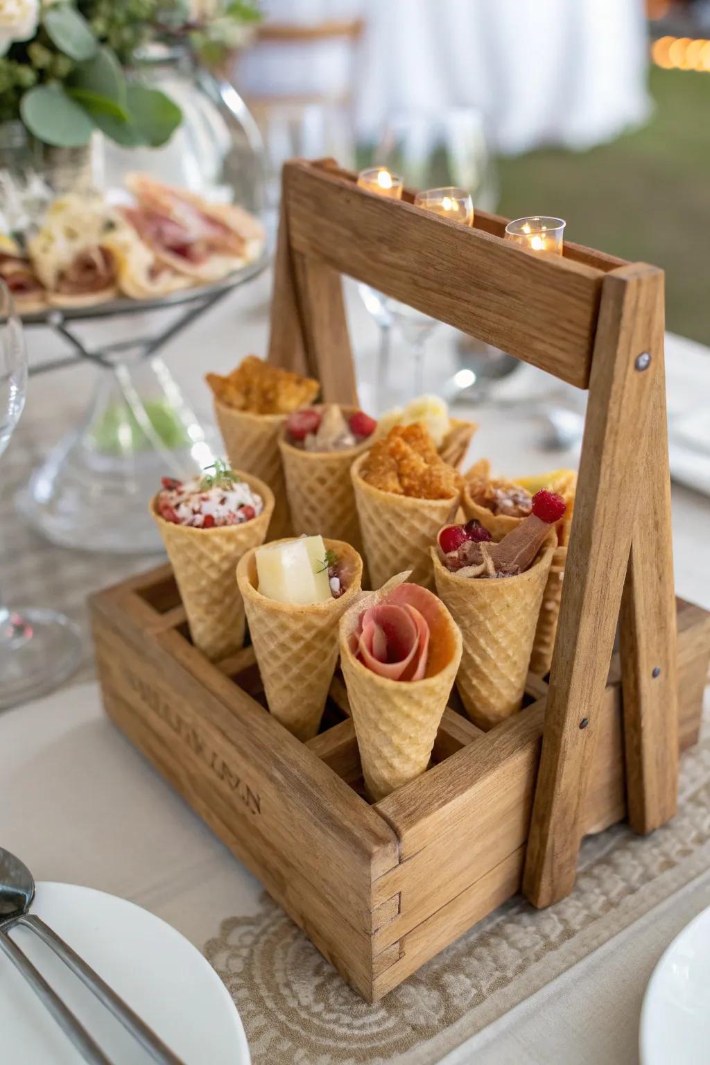 Teeny *Wonder Board* cones offer a playful and convenient option.