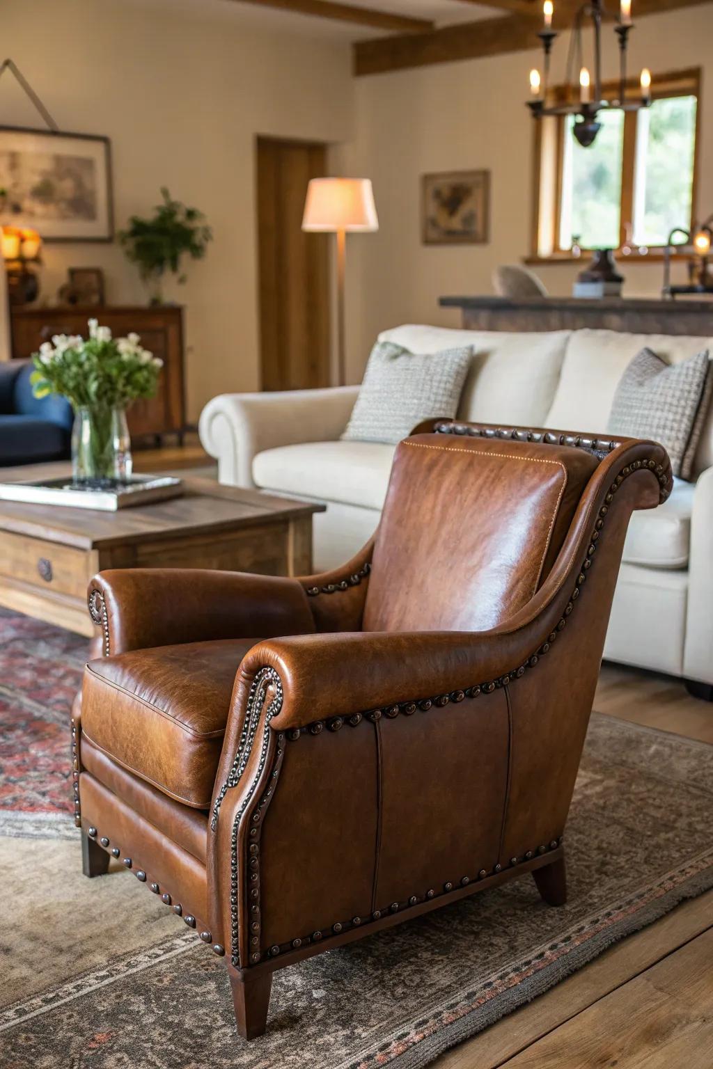 A blend of vintage and modern styles crafts a striking equilibrium.