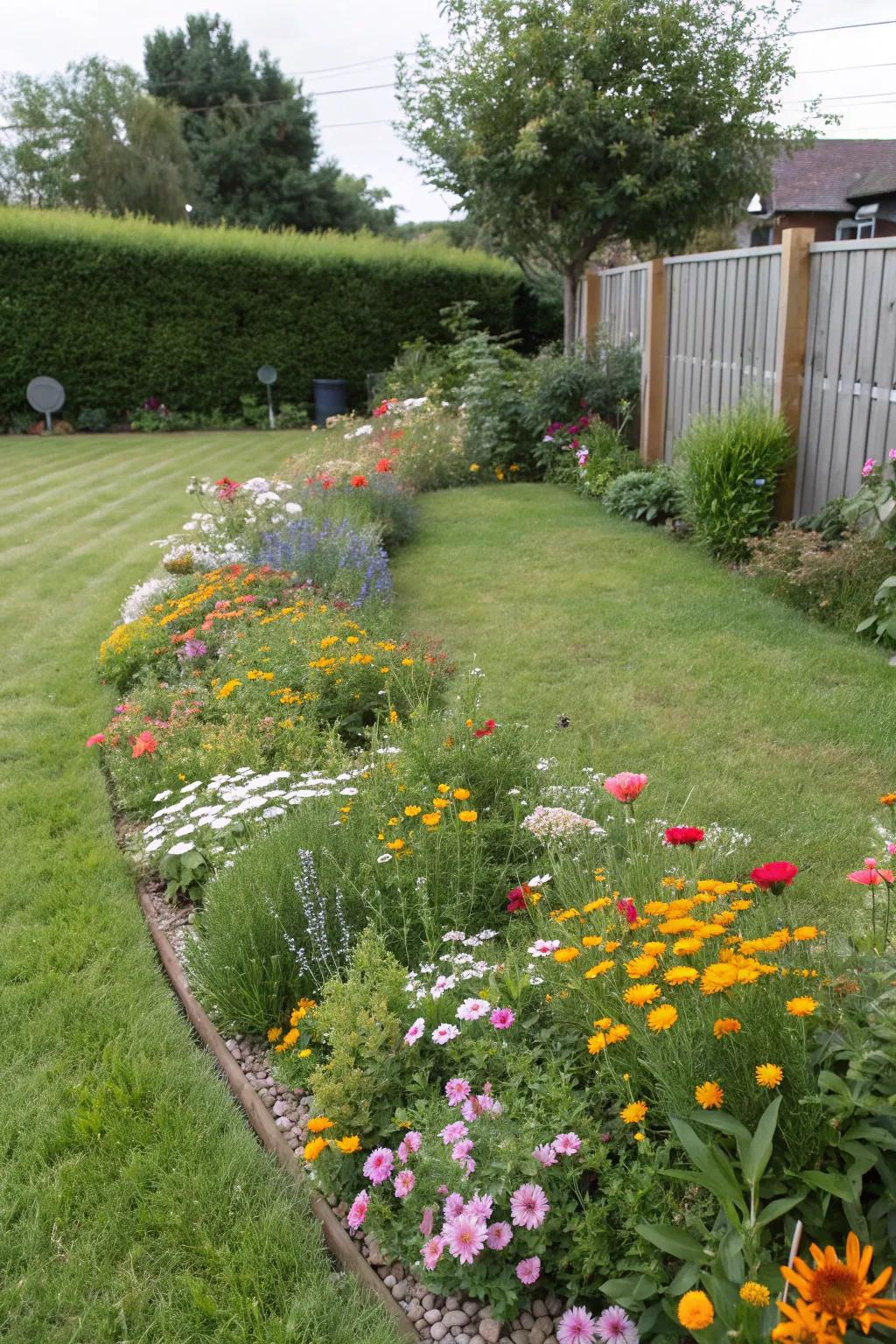 A sustainable wildflower lawn that embodies both beauty and practicality.