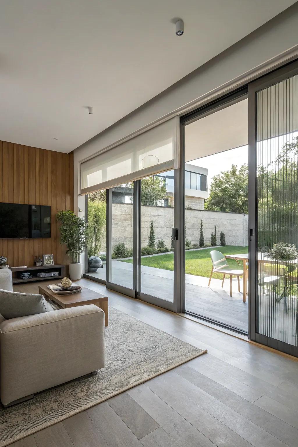Tinted glass provides a long-lasting and maintenance-free option.
