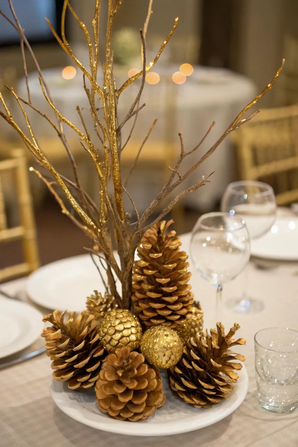 Elevate your table using gilded details.