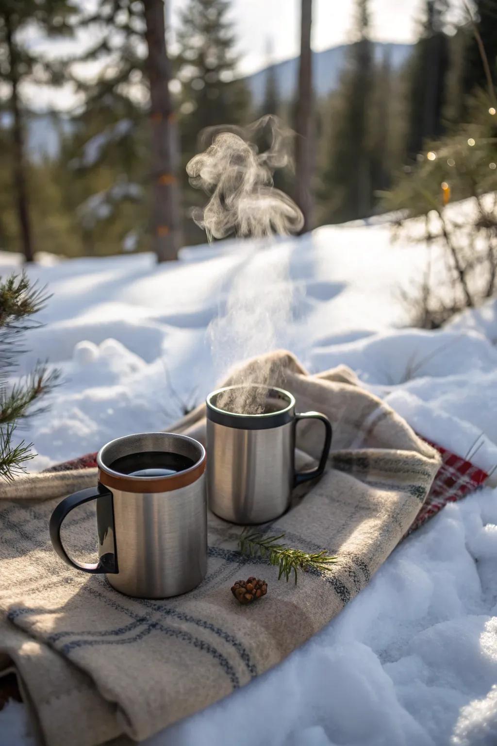 Drink mugs keep your drinks hot on cold days.