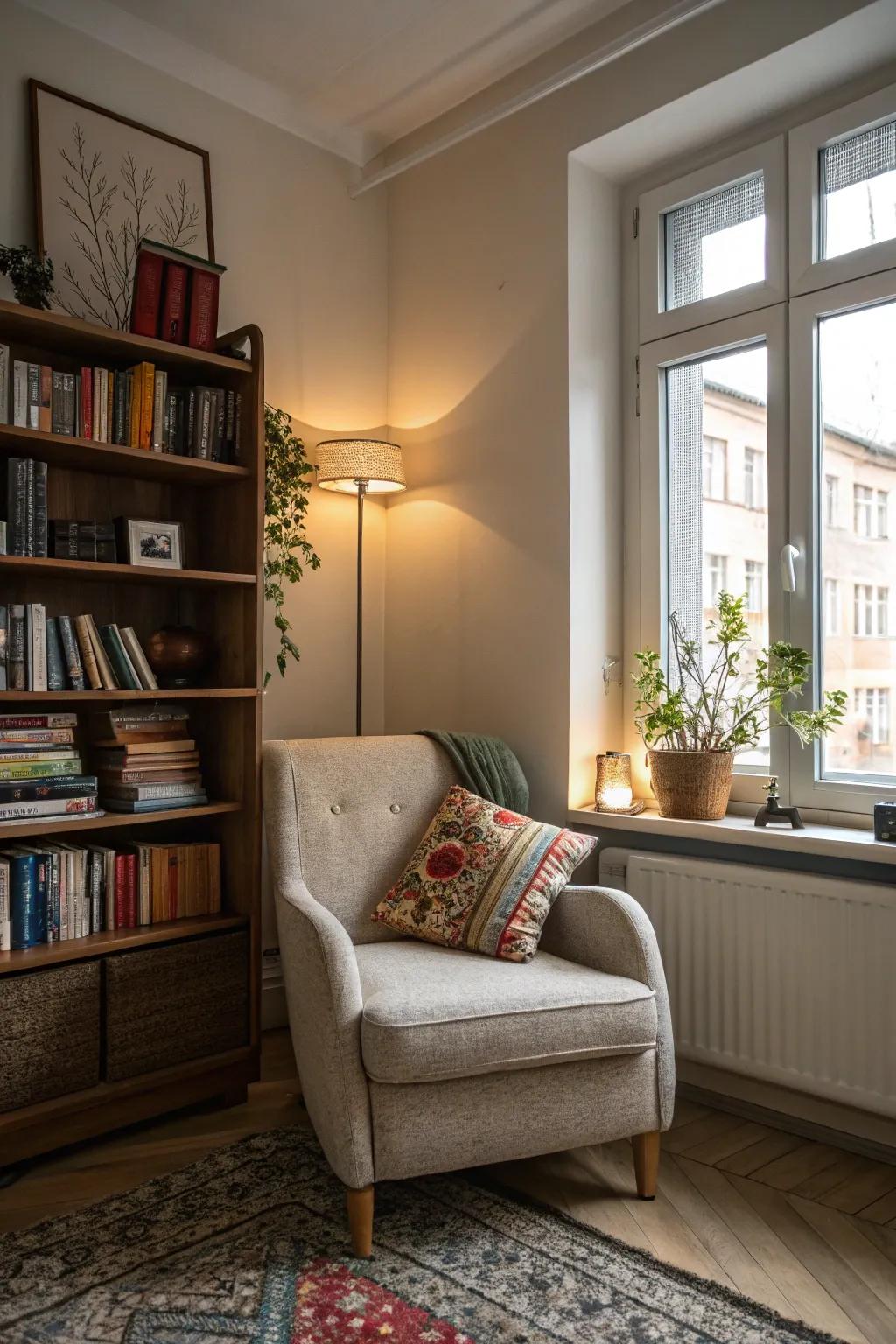 Cozy nooks offer a private sanctuary within your apartment.