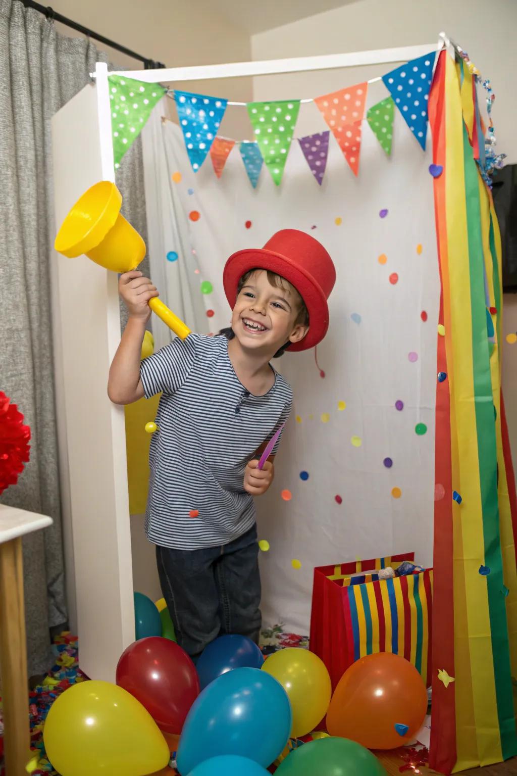 A DIY photograph booth permits creative and spontaneous shots.