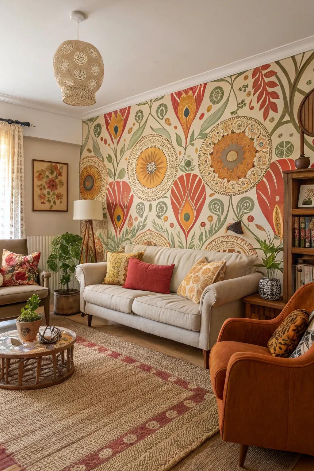 Include nostalgic charm using past times-inspired murals.