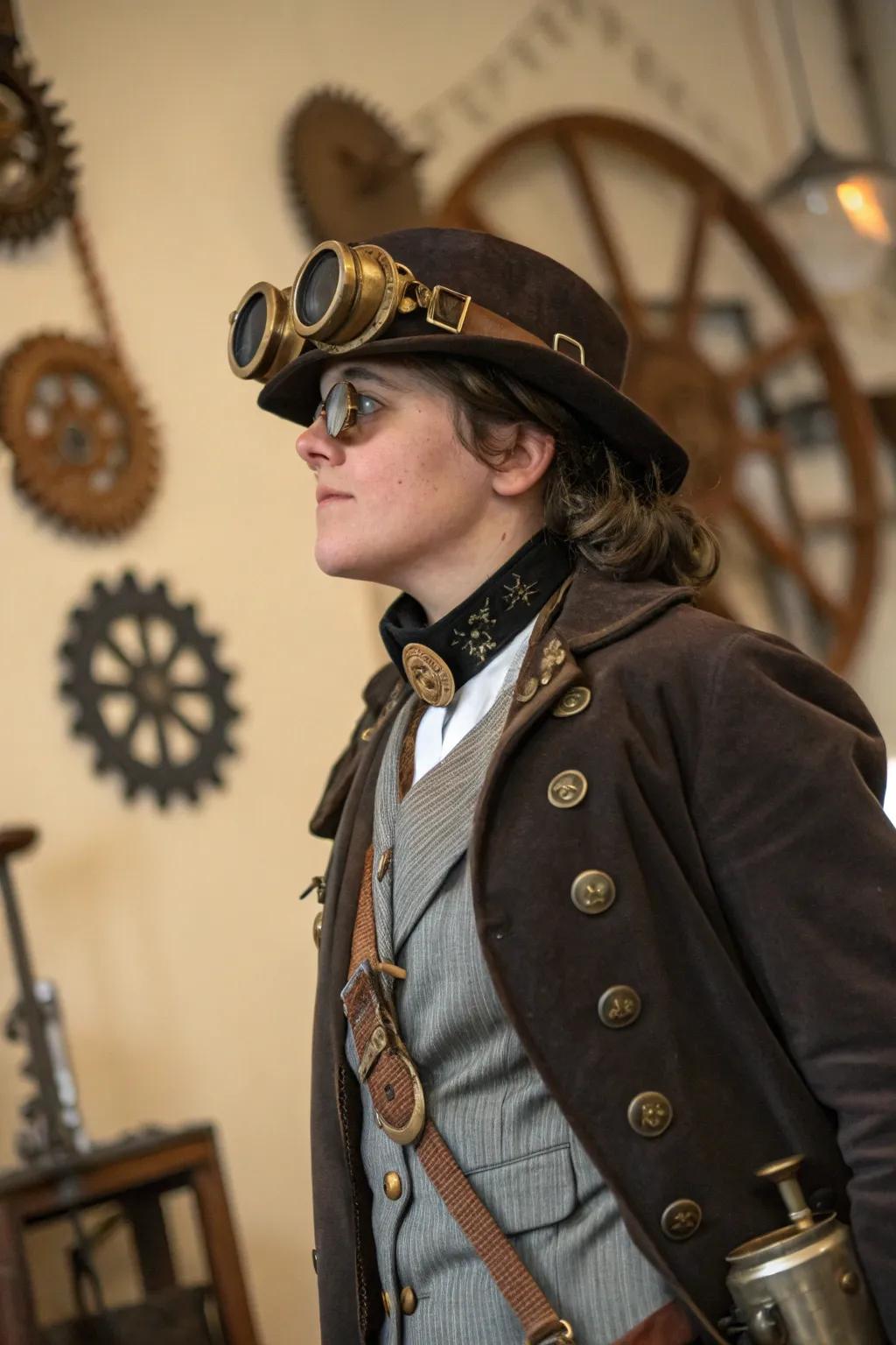 An explorer poised for steam-powered escapades.