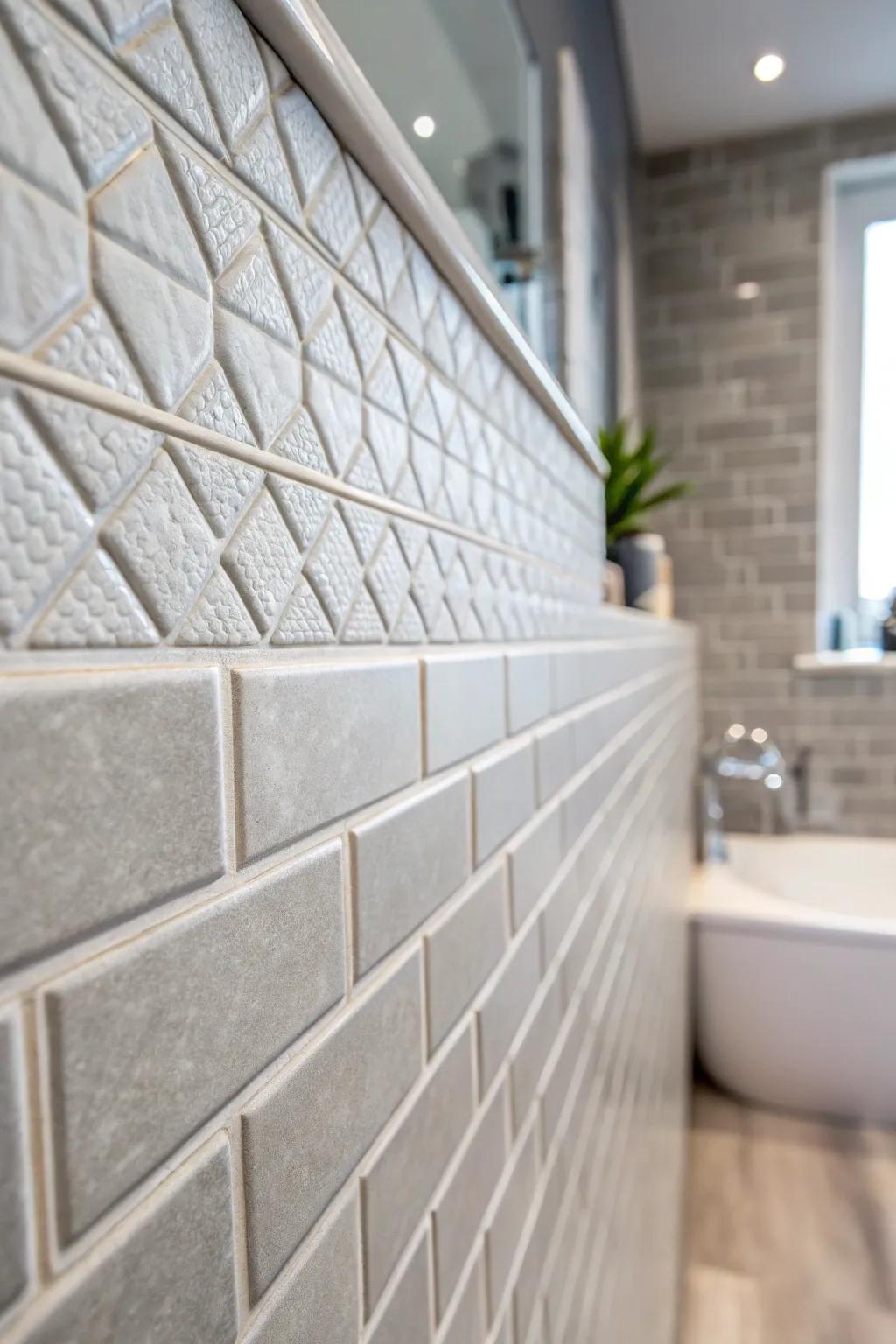 Varied tiles add dimension and visual interest.