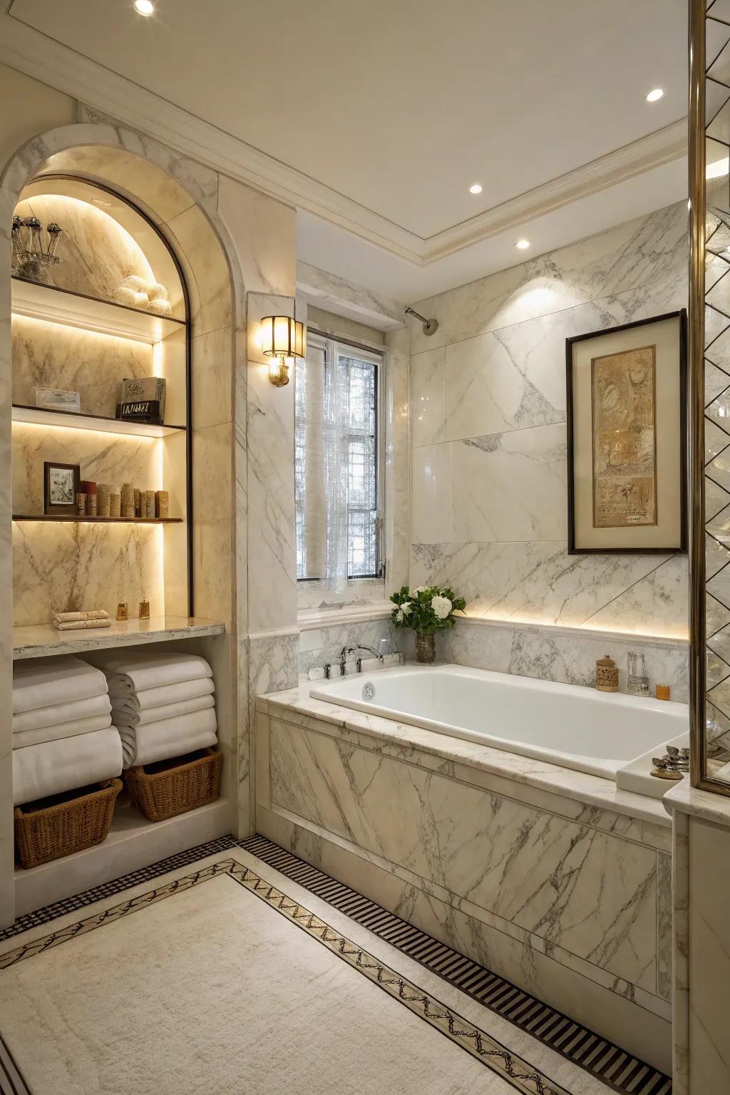 Incorporate ageless elegance through polished stone embellishments.