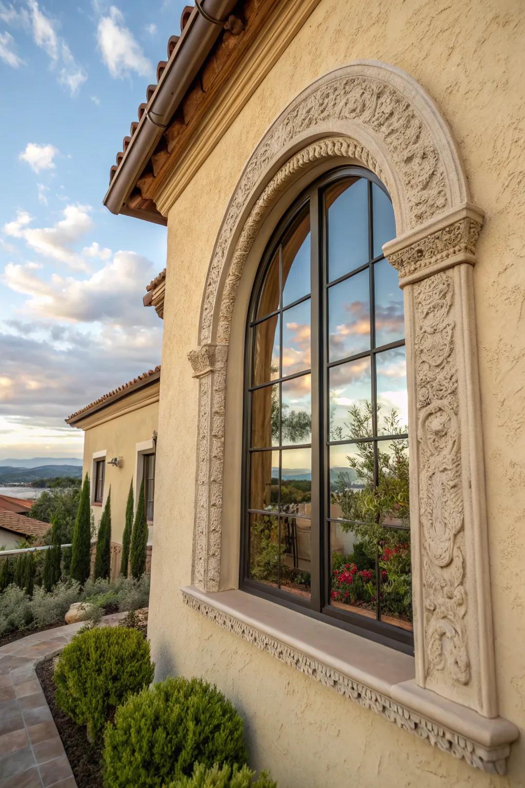 Plaster borders add texture and adaptability to your window design.
