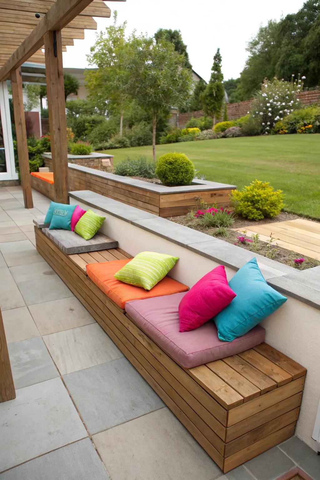 Integrated bench seating delivers a consistent and spacious impression.