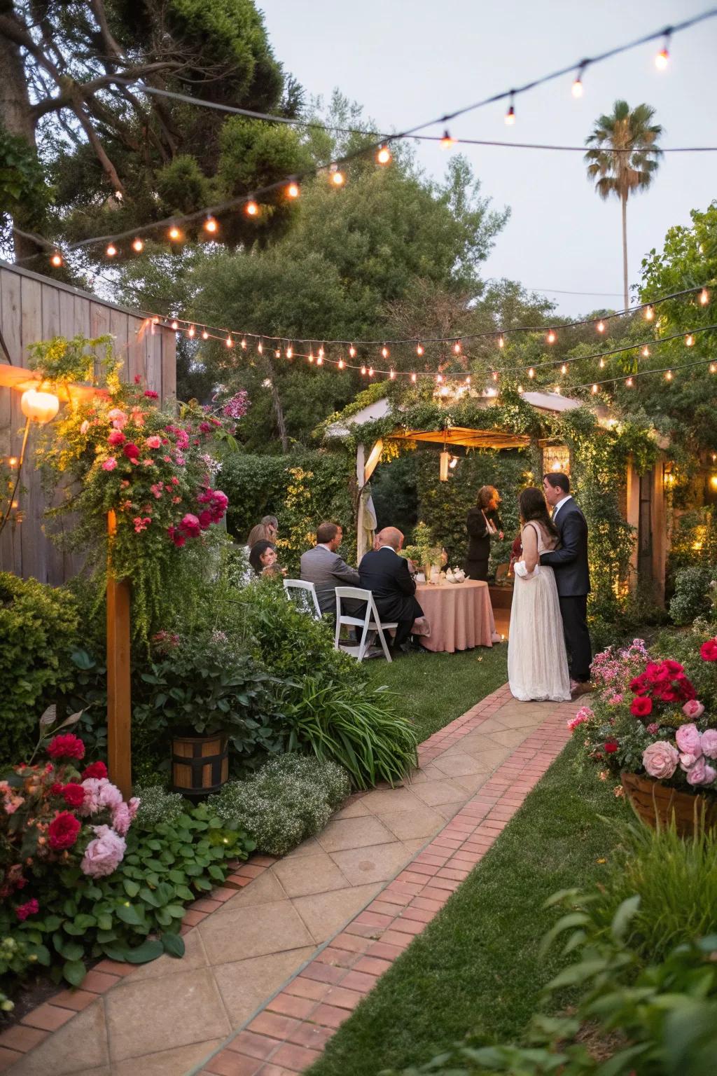 Foliage and florals enhance the natural charm of an outdoor celebration.