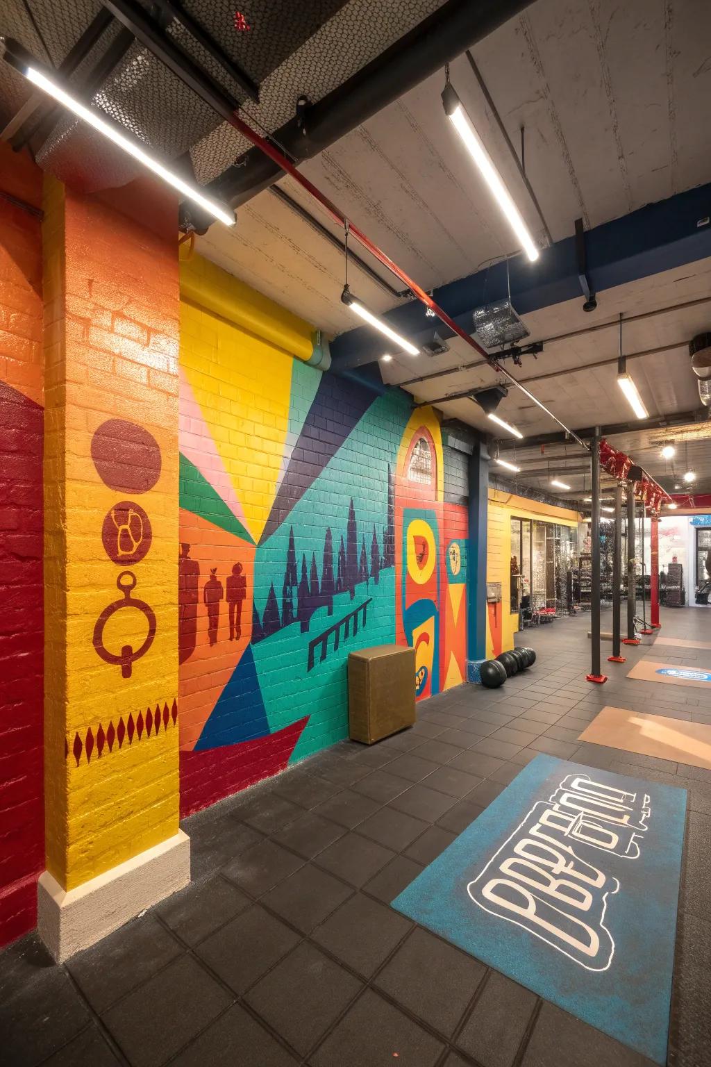 Bright shades can uplift the spirit and vitality of your gym.