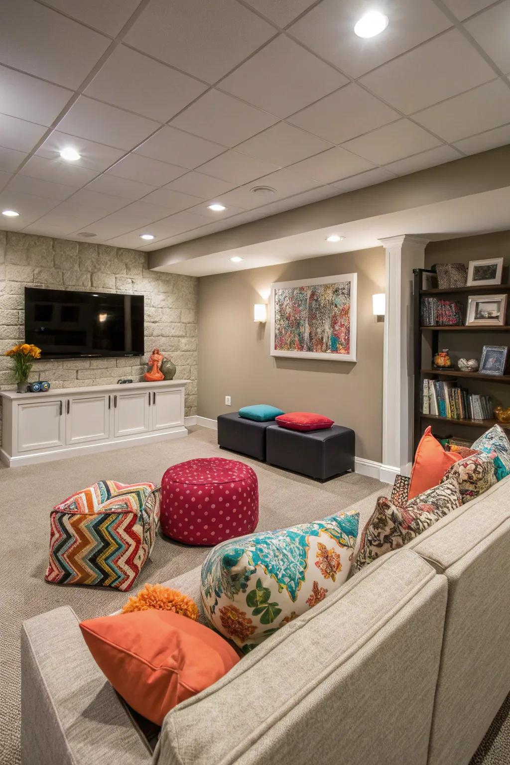 A harmonious color theme with pops of color.