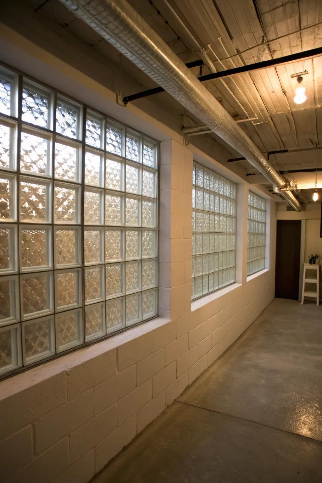 Glass block windows enhance safety while allowing light and air into your basement.