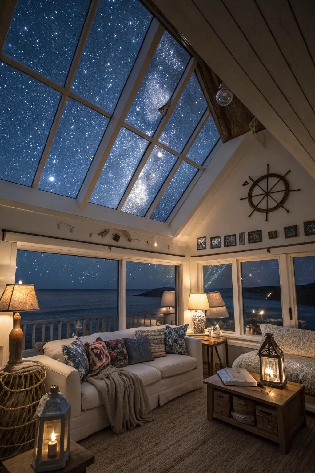 A stargazing portal that brings the beauty of the night sky indoors.