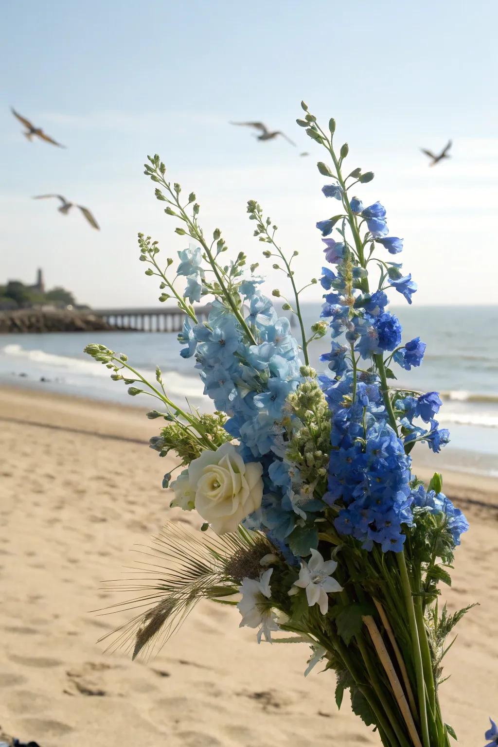 An arrangement with blue tones echoing the ocean's splendor.