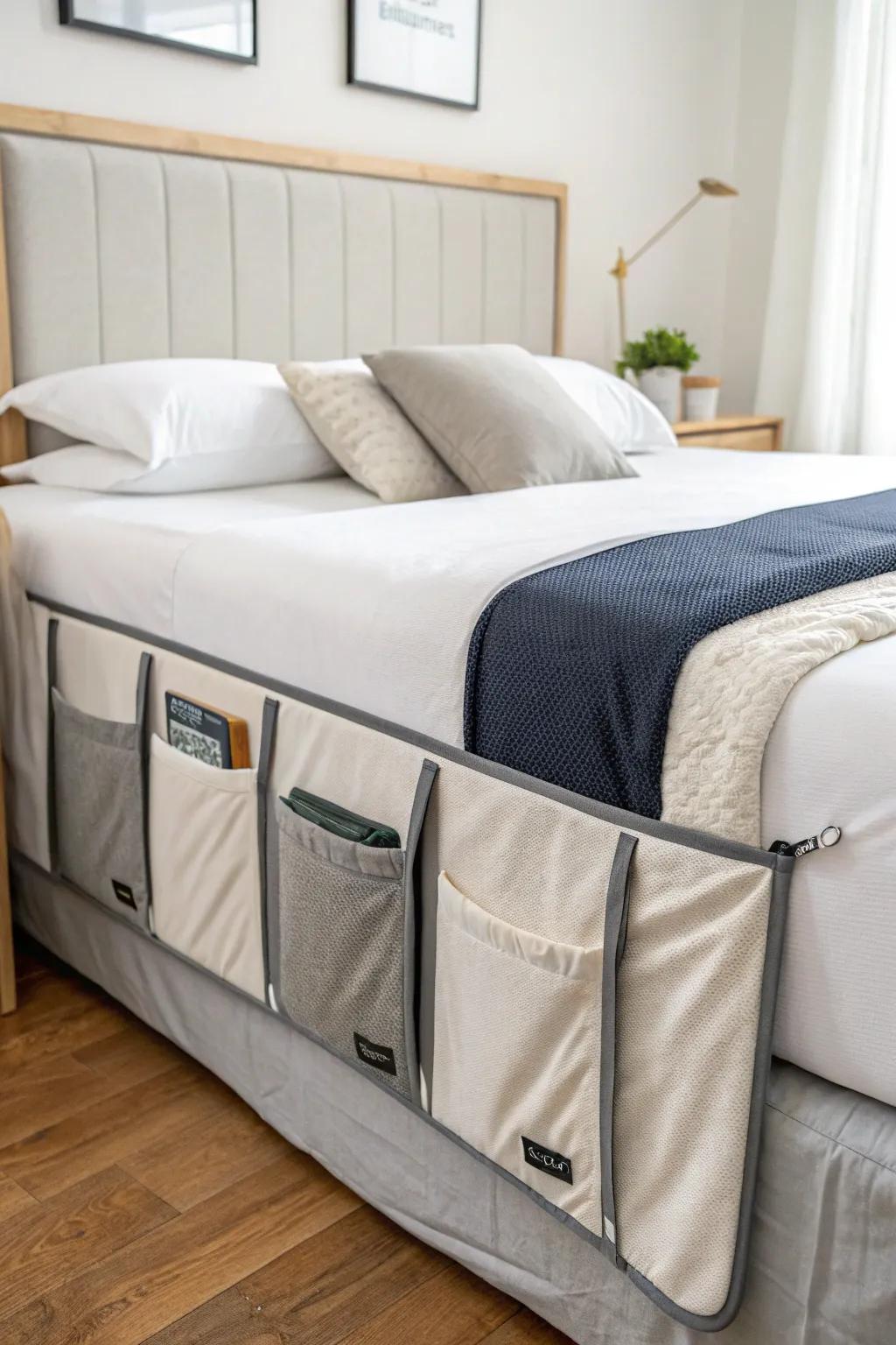 Hook-and-loop-attached textile panels offer practicality and easy care.