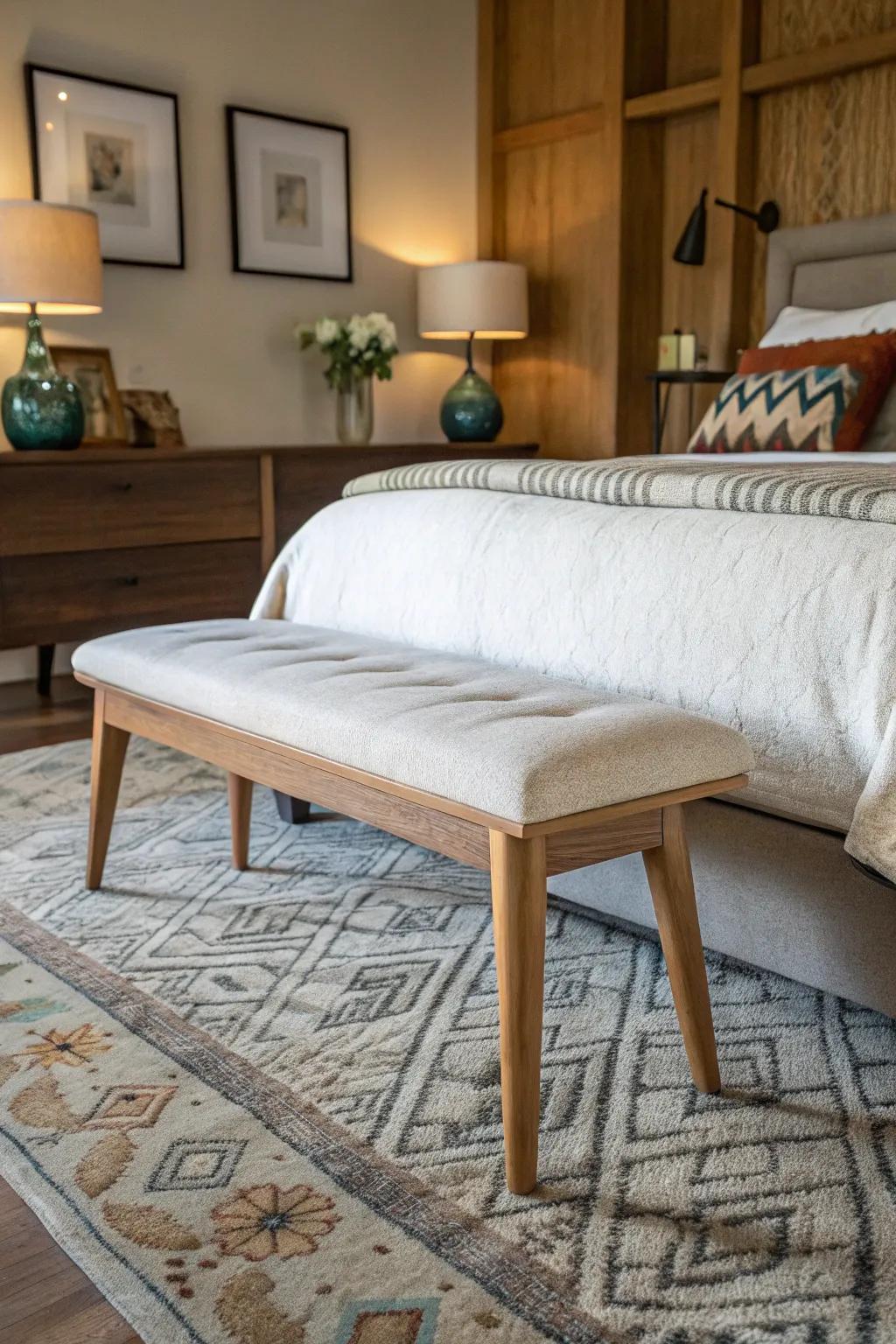Retro contemporary benches add vintage charm to your area.