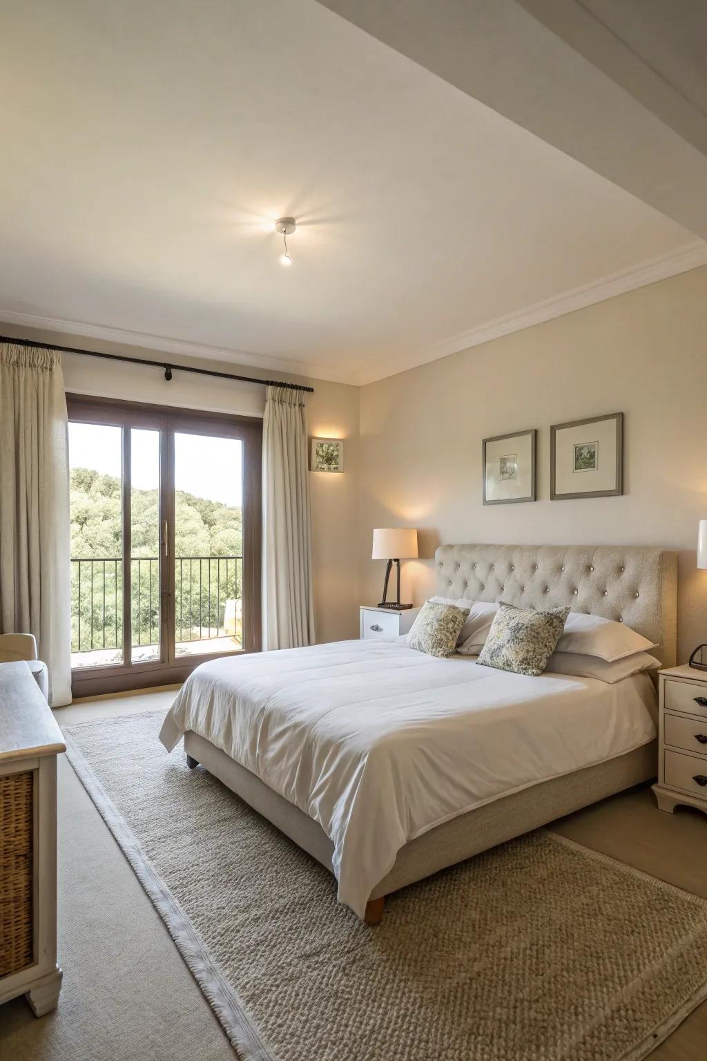 A neat, open area encourages unwinding.