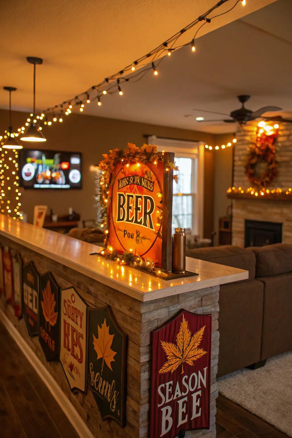 Seasonal ale placards infuse celebratory merriment into your embellishments.