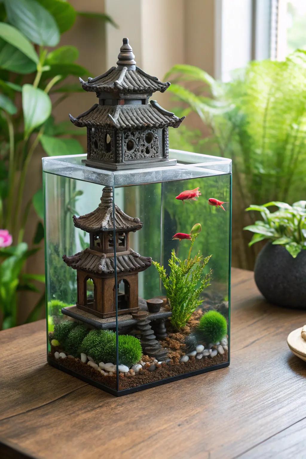 Cultivate a tranquil retreat through a temple-inspired arrangement.