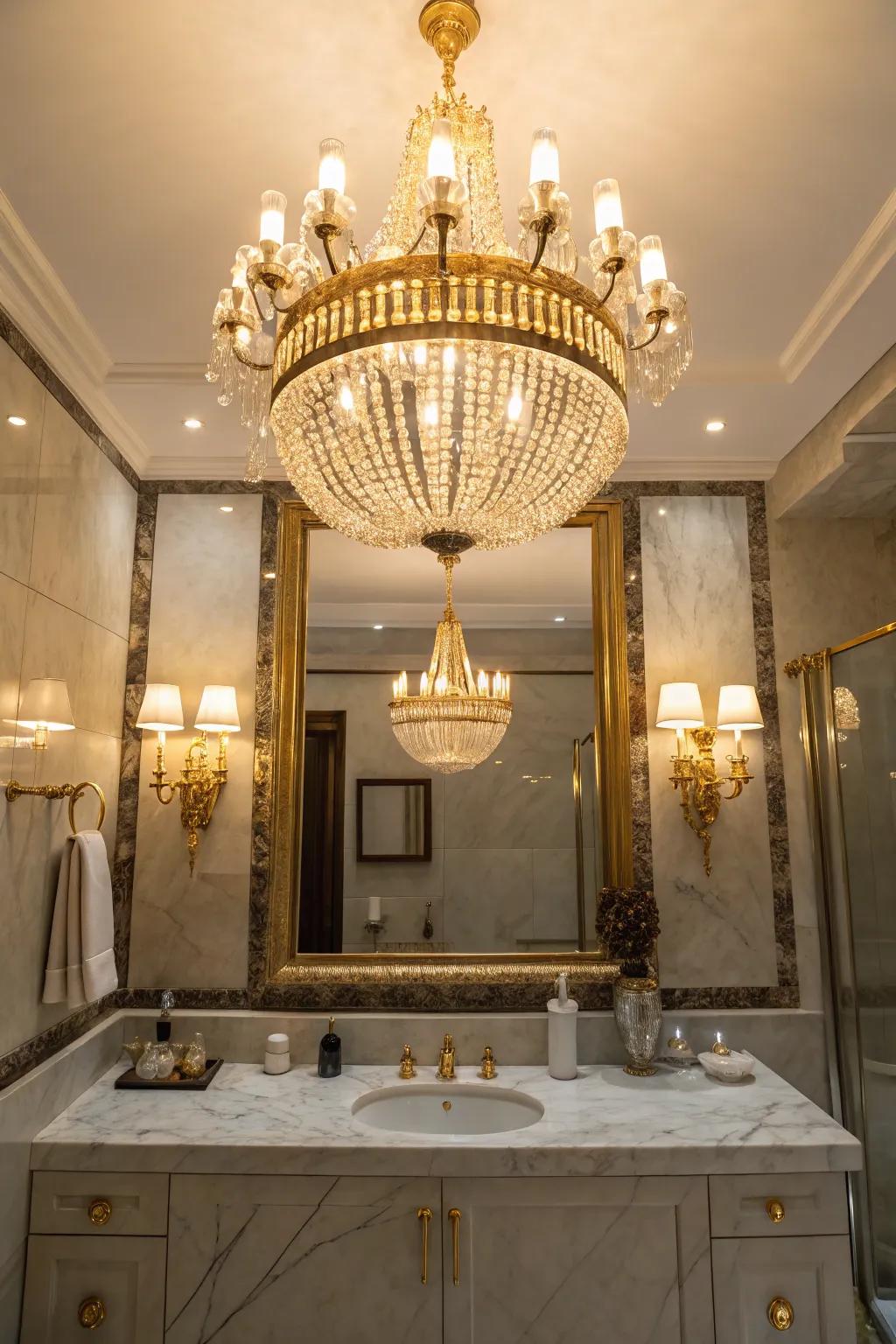 Gleaming lighting elements illuminate with warmth and elegance.