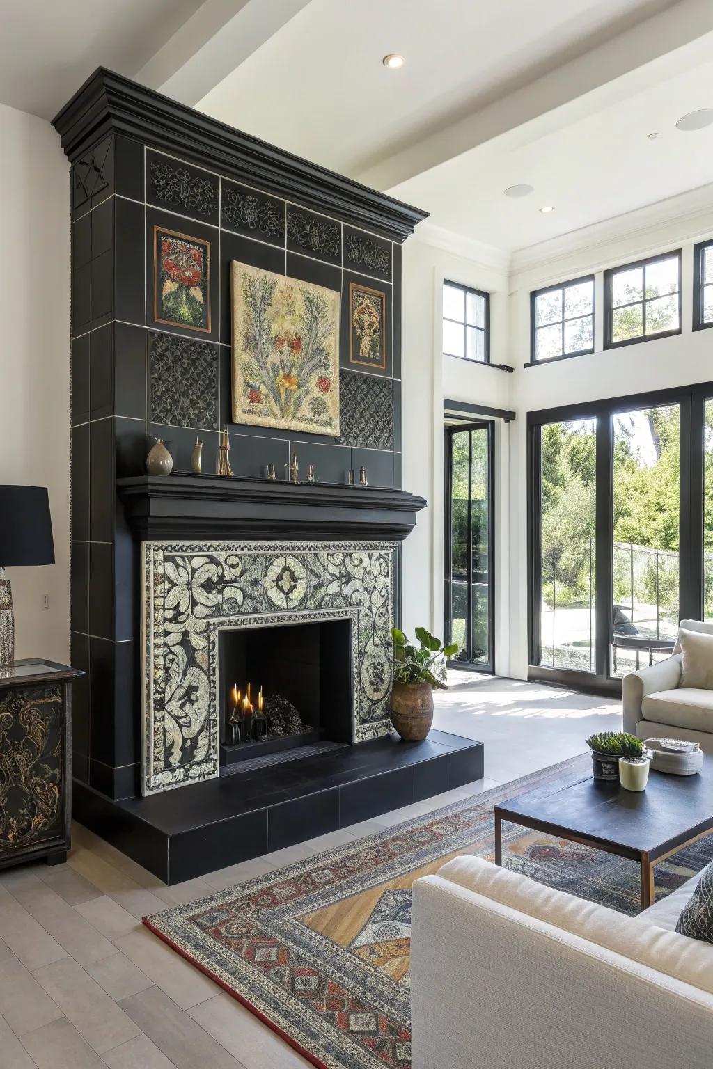 Make an artistic statement using creatively designed dark sections.