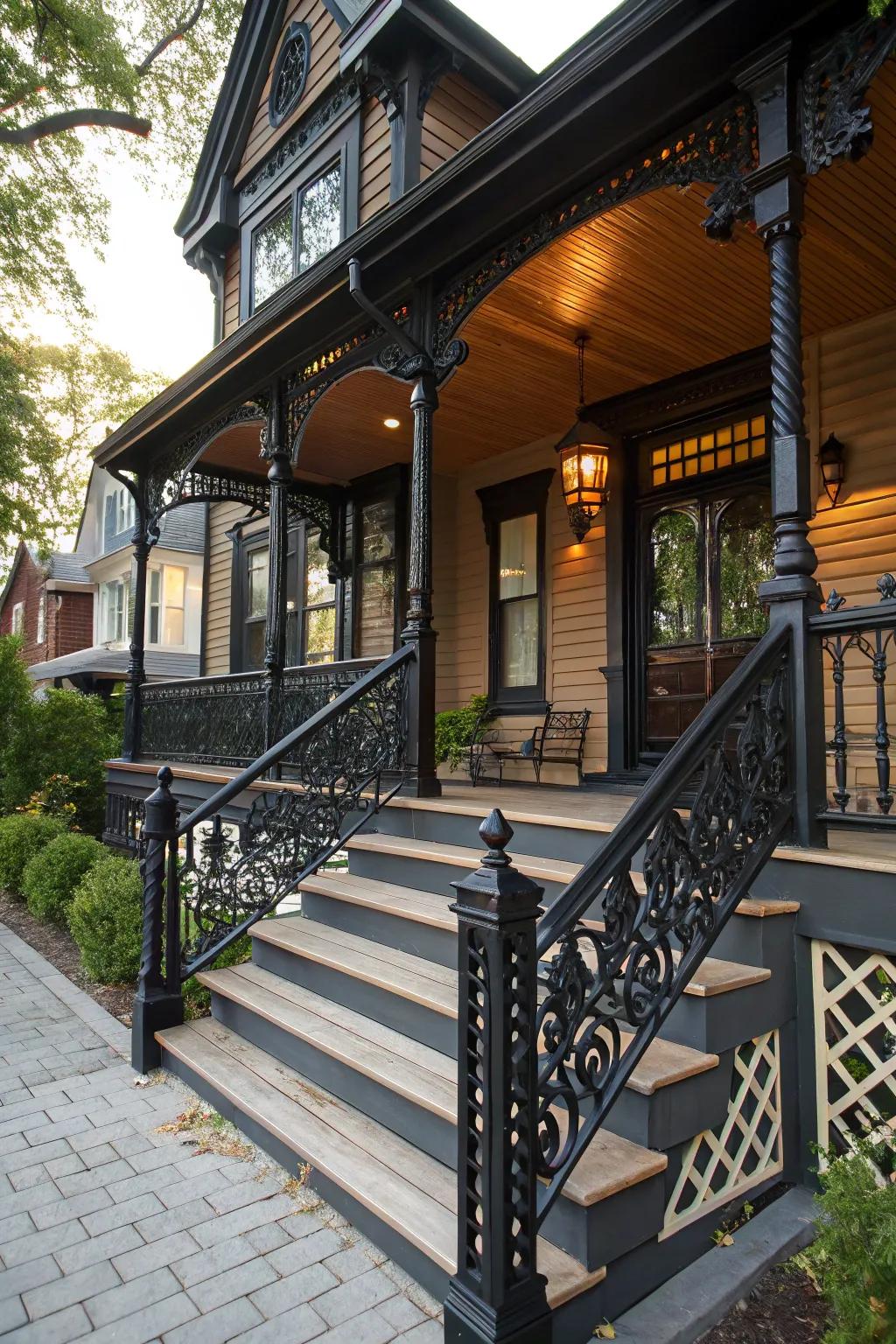 Make a statement with bold, all-black railings.