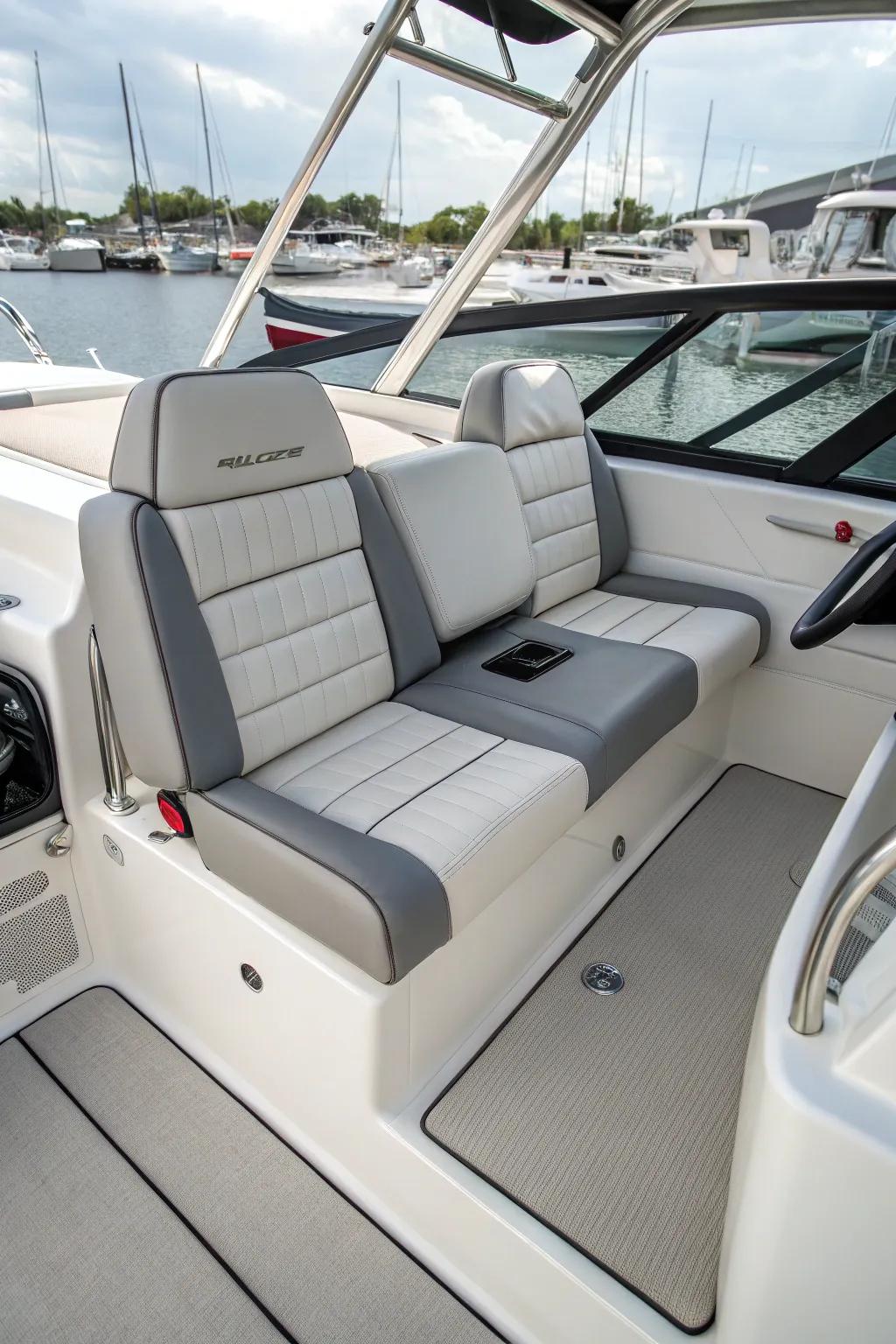 Effortless upkeep with easy-care materials for a trouble-free boat interior.