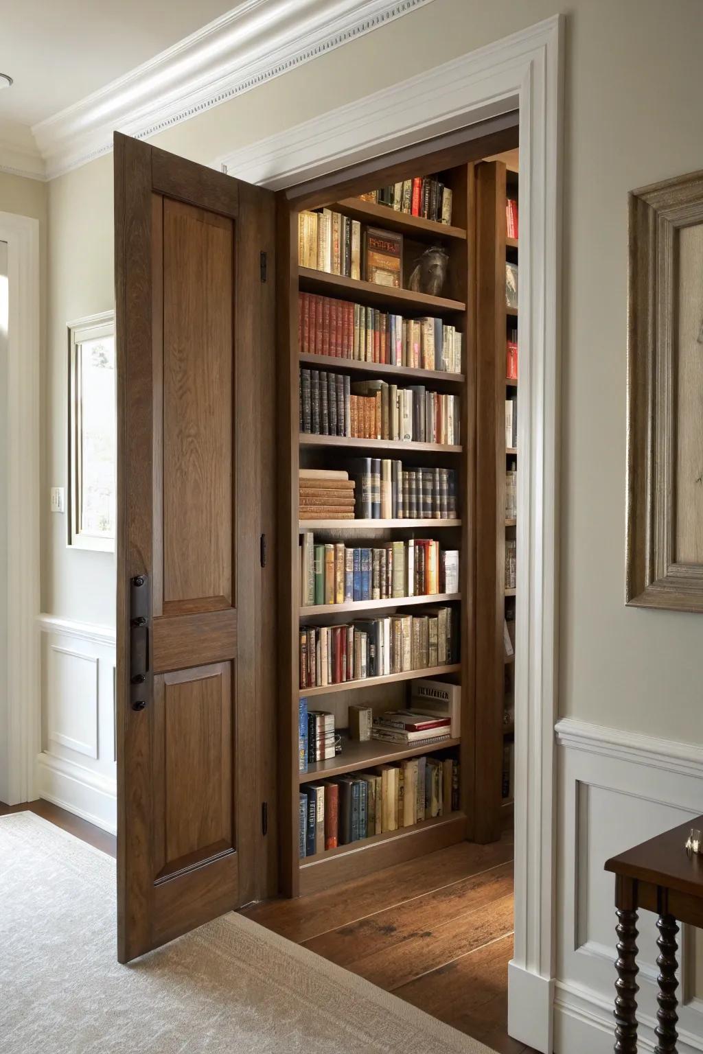 A hidden door injects mystery and intrigue.