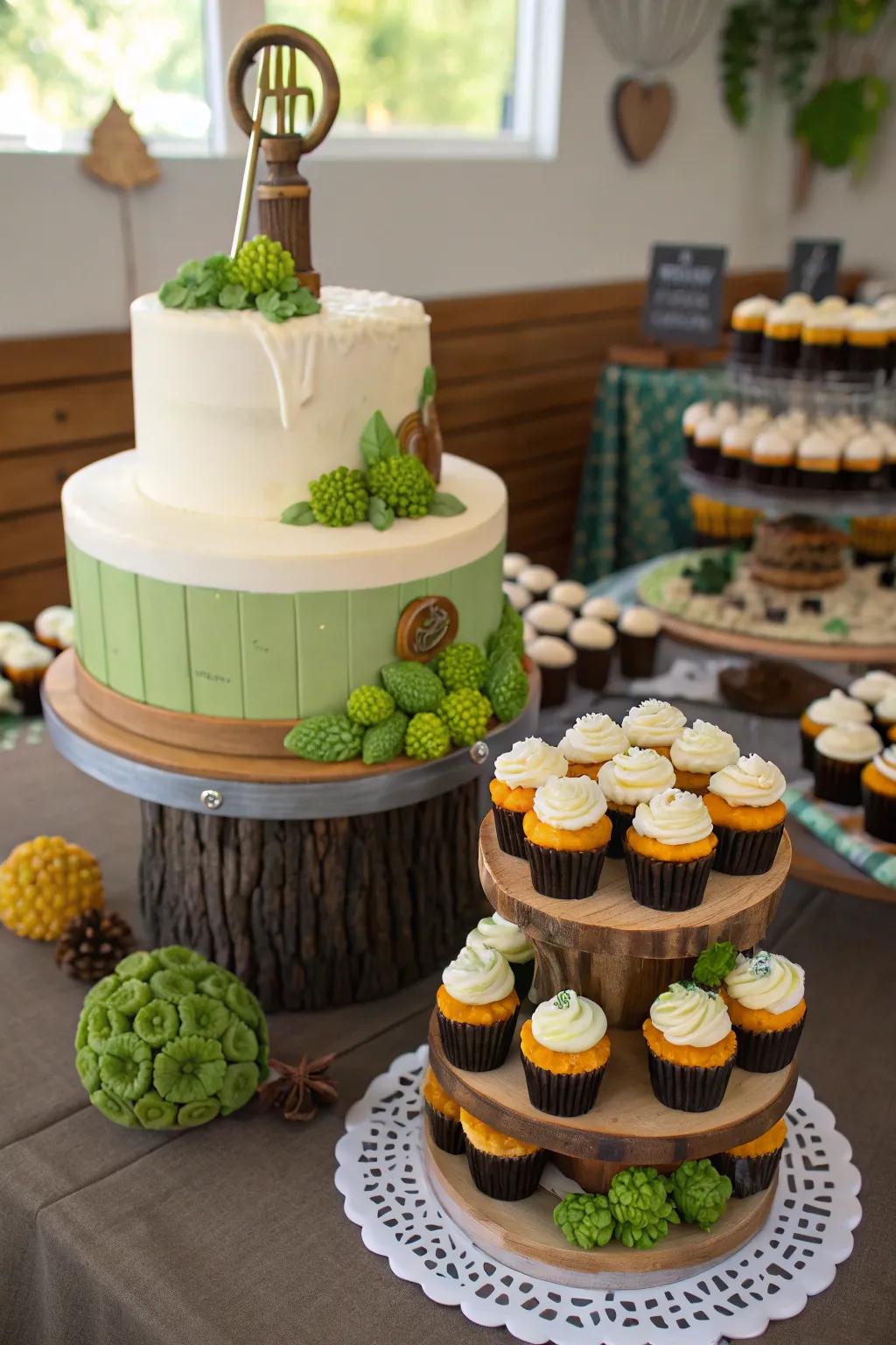 Appealing desserts showcasing a beer-related theme.