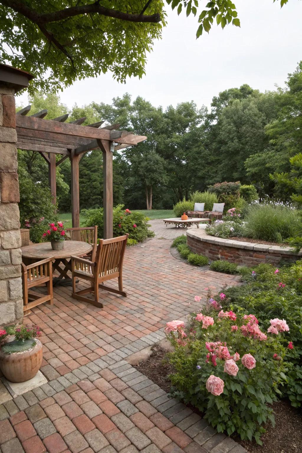 Tumbled stone blocks impart nostalgic charm and elegance to outdoor spaces.