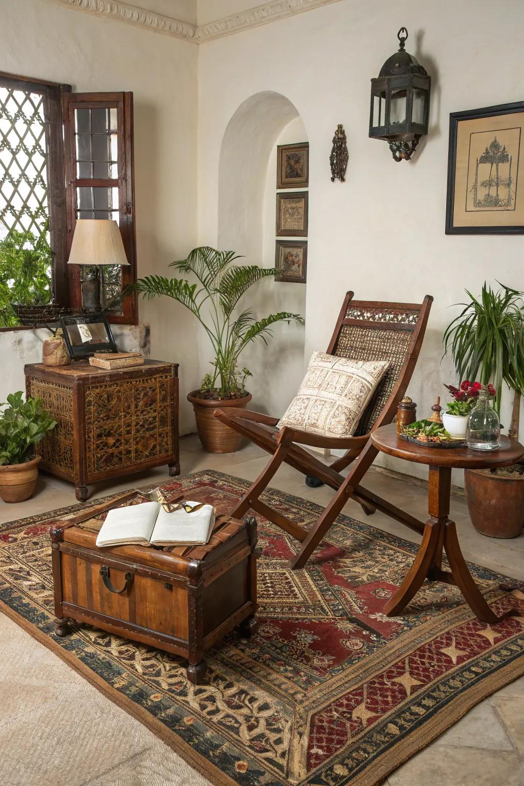 Foldable furnishings add flexibility and style.