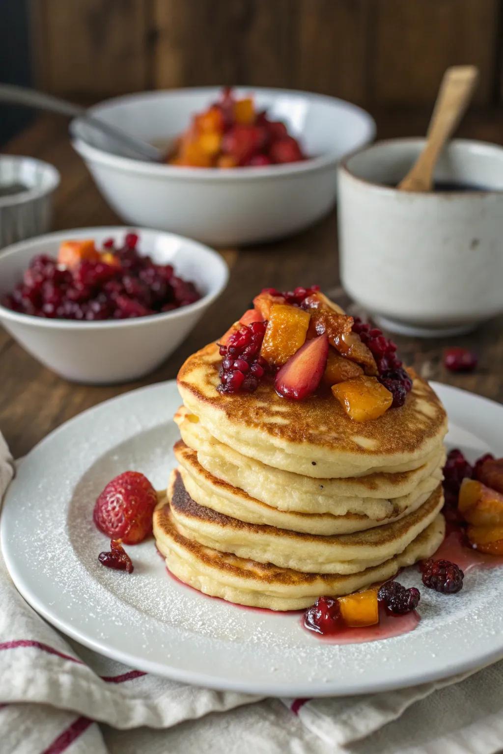 Rounds with sauce: a timeless brunch favorite.