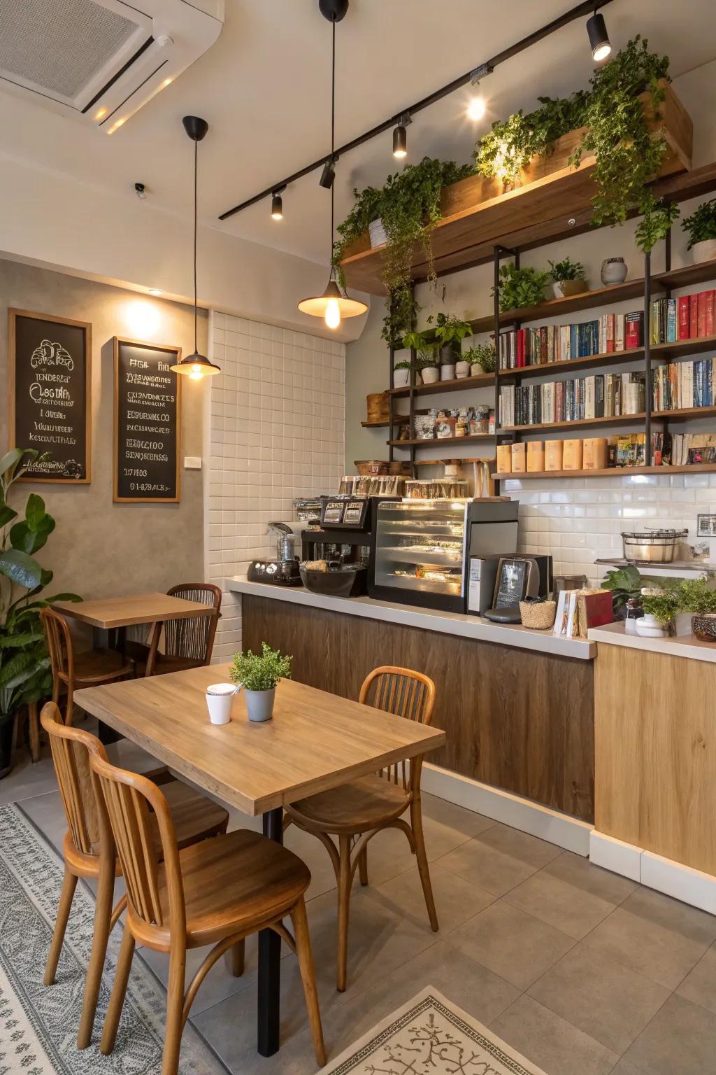 A functional design makes sure a smooth flow in your home cafe.