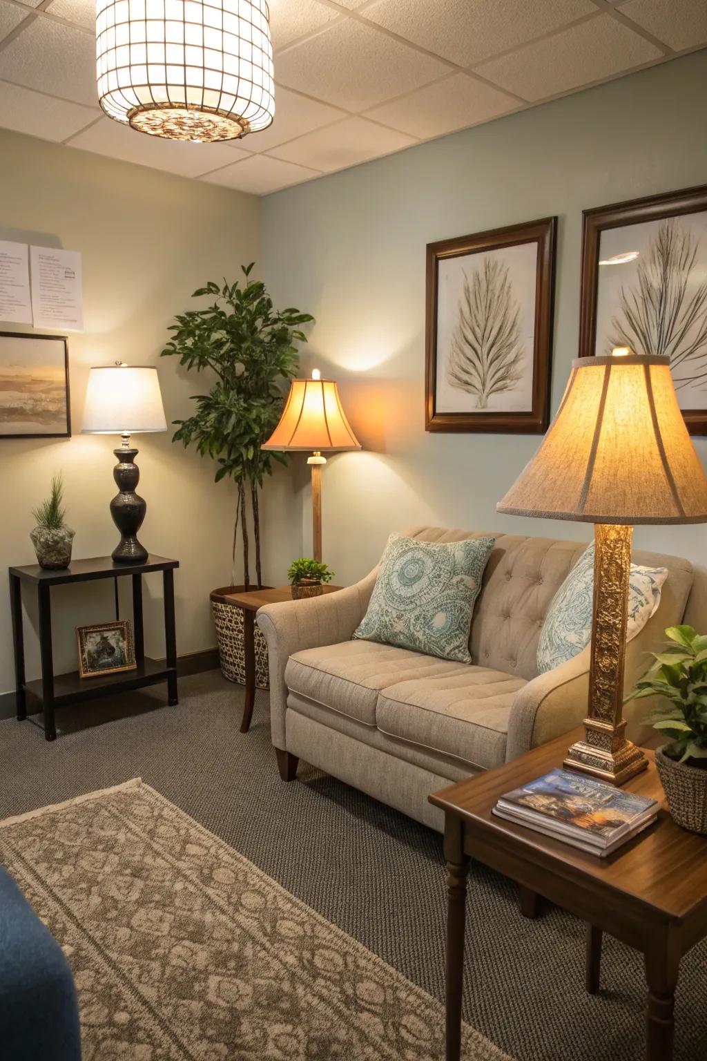 Warm lighting amplifies the welcoming vibe.