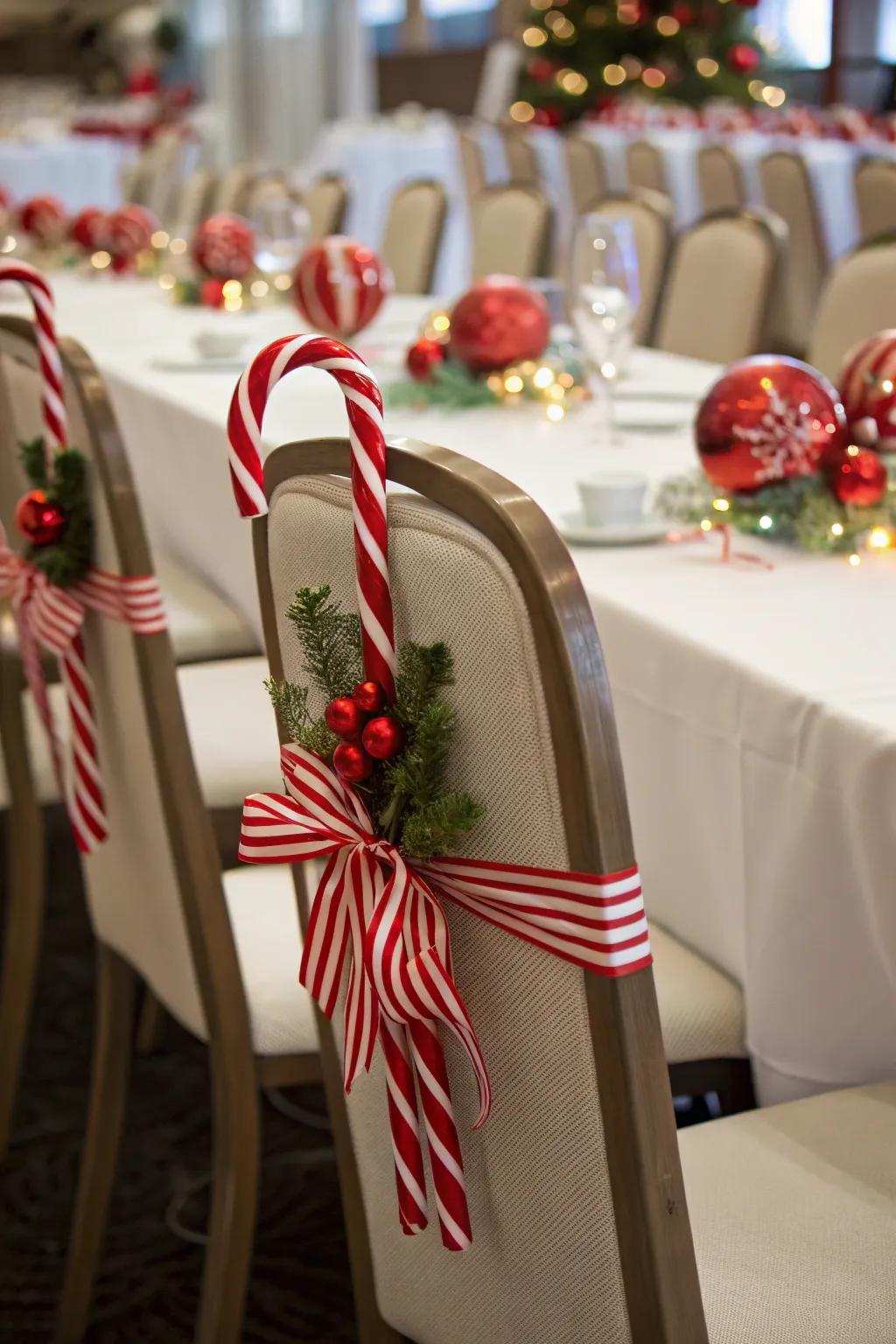 Append a hint of allure to your dining area with peppermint stick accents.