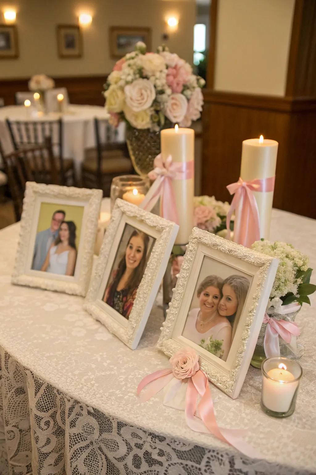 Customized image frames showcasing treasured moments.
