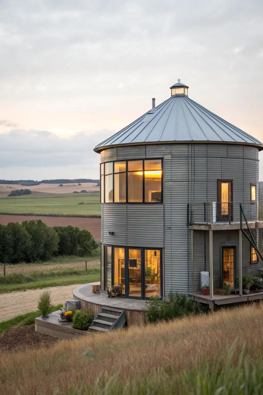 Innovative tower home with a blend of industrial design and modern comfort.