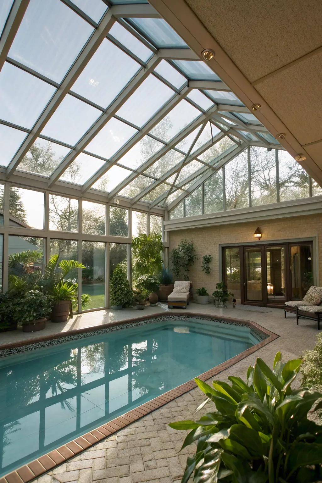 Your indoor pool will have a sunlit haven in a solarium.